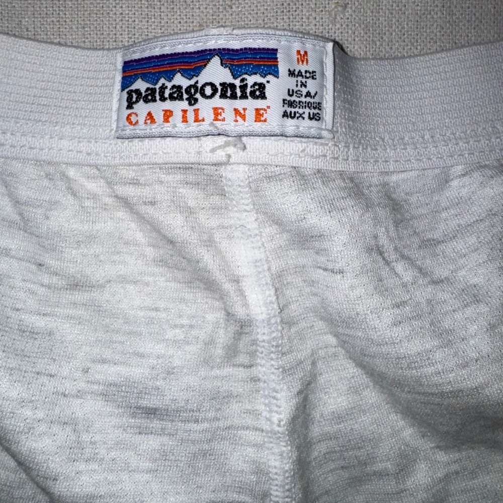 VTG Patagonia Capilene Base Layer Leggings Gray Heather Made in USA Mens M